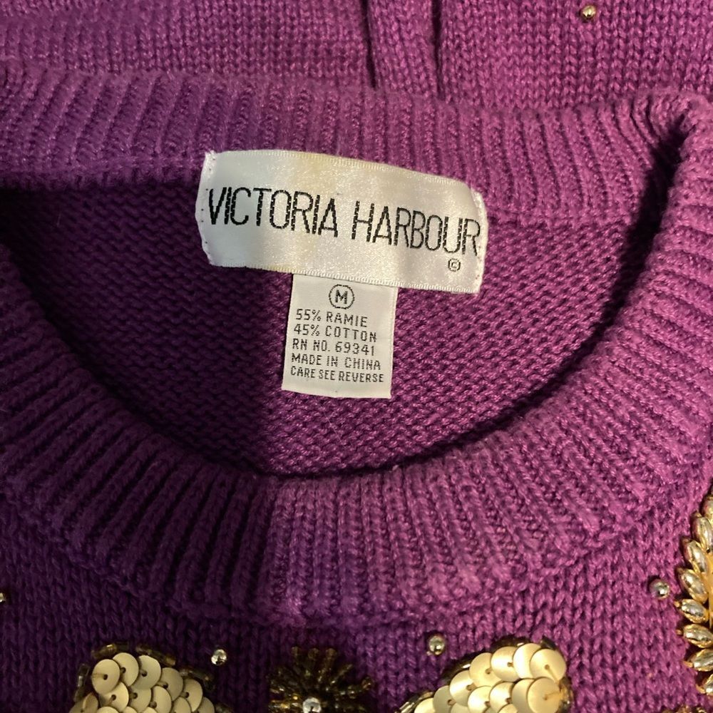 Victoria Harbour Purple Sweatshirt with Gold Accents - Picture 2 of 6
